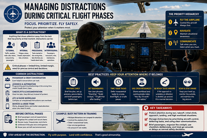 Managing Distractions During Critical Flight Phases