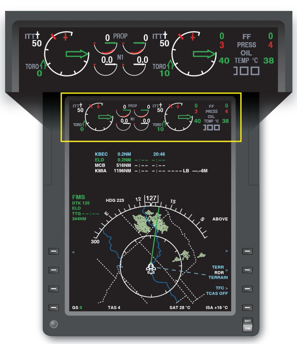 Engine instruments—split shaft/free turbine engine.