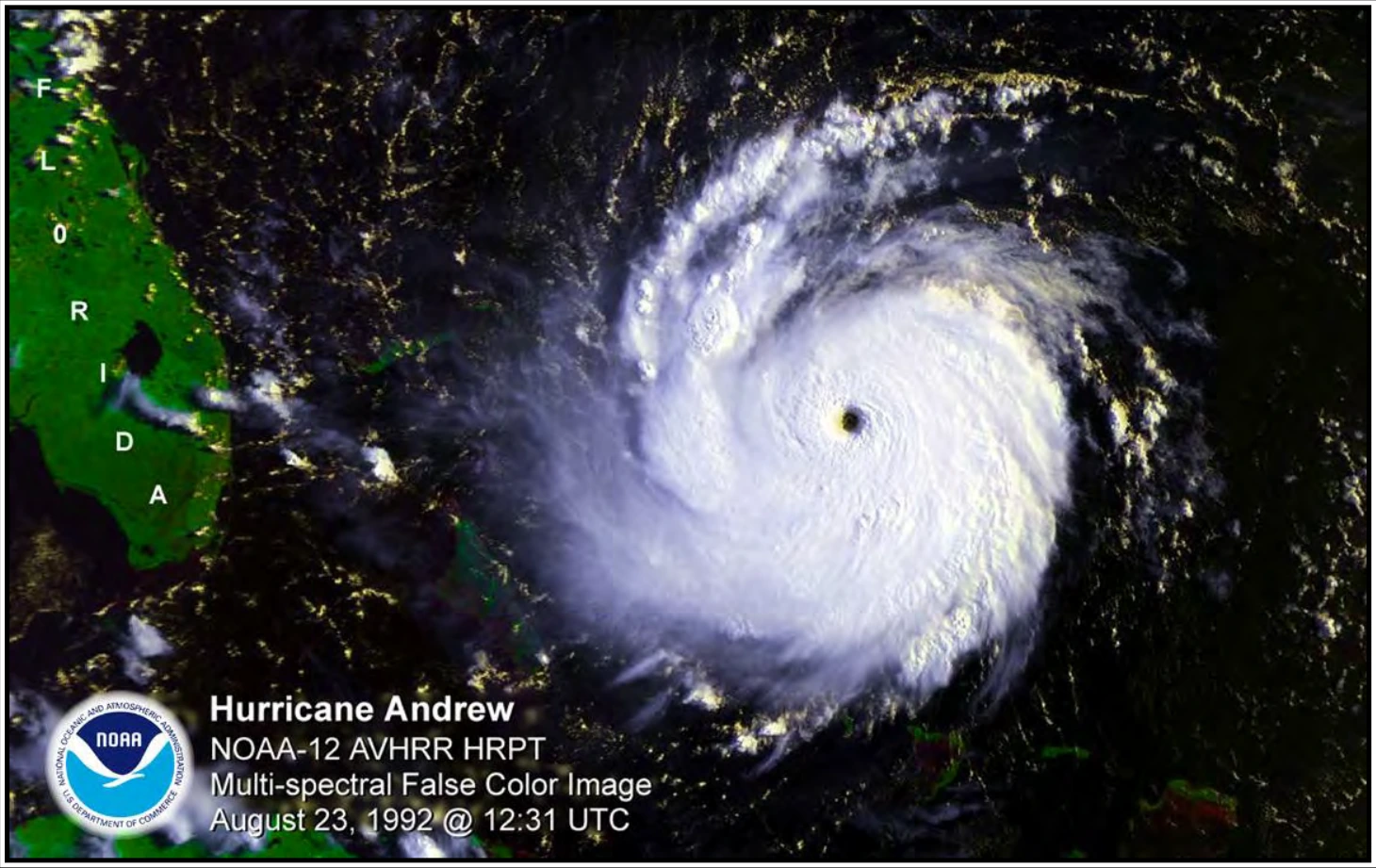 Figure 17-9. Hurricane Andrew Observed by Satellite in 1992