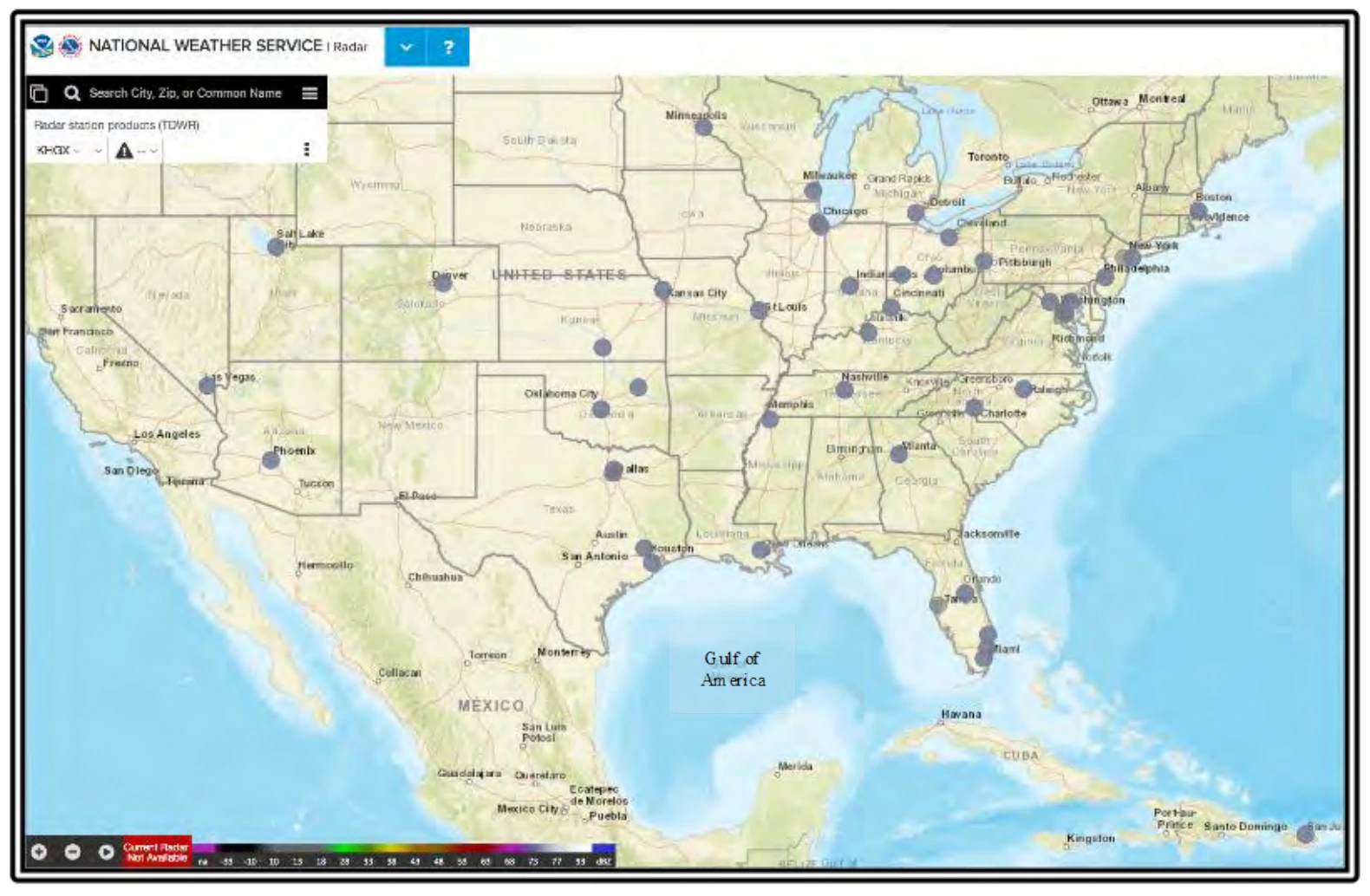 Figure 24-15. TDWR Locations in the CONUS and Puerto Rico