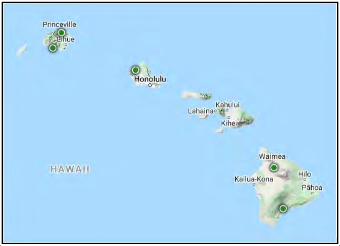 Figure 24-29. Map of the FAA’s Aviation Weather Camera Network in Hawaii