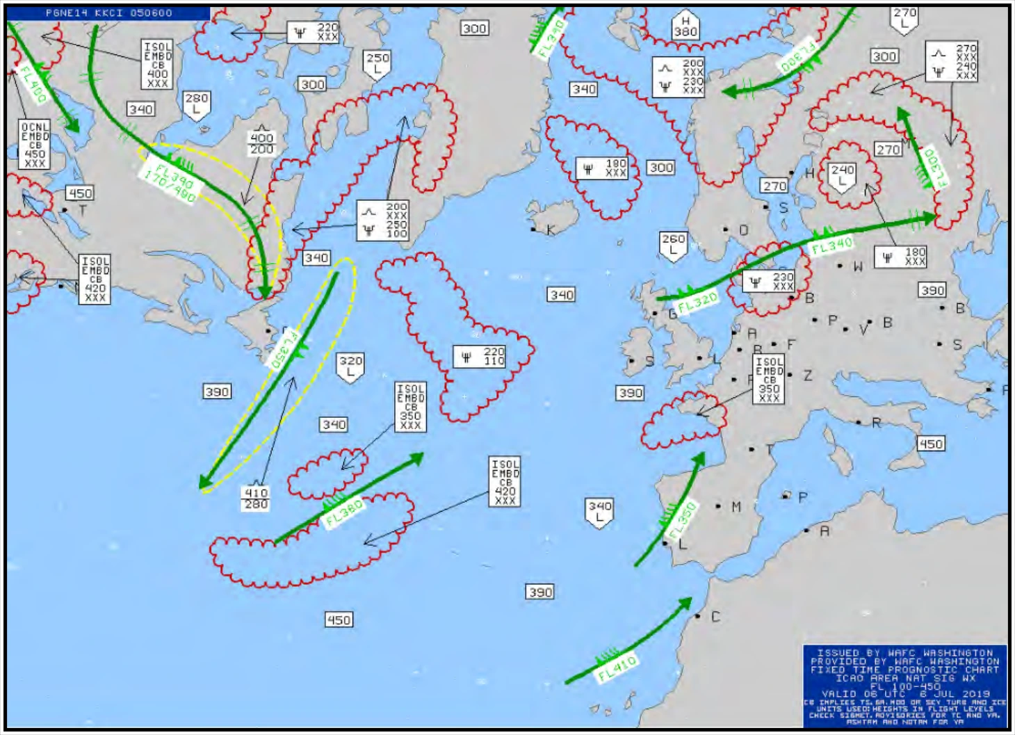 Figure 27-16. Mid-Level SIGWX Chart—Example
