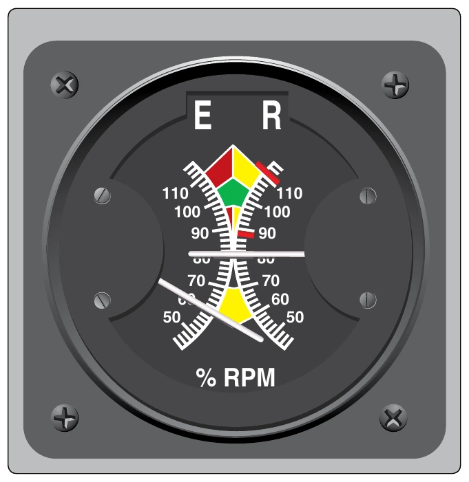 Figure 4-19. A “split” or divided needle condition is a result of a sudden loss of engine power.