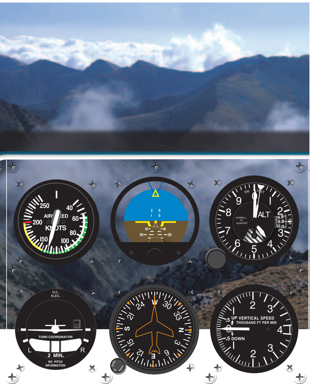 Figure 7-2. Pitch attitude and airspeed in level flight, fast cruise speed.
