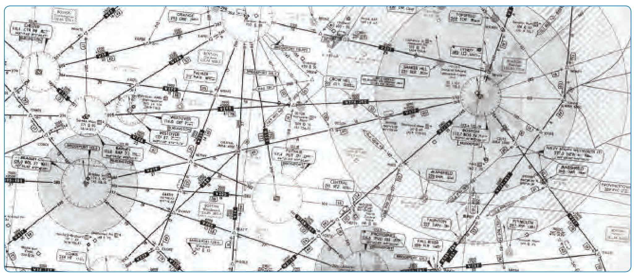Figure 2-2. Airways depicted on an aeronautical chart.
